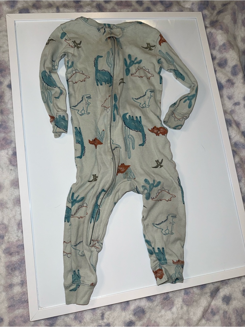 Carter's Sage Green Dino Print One-Piece Bodysuit